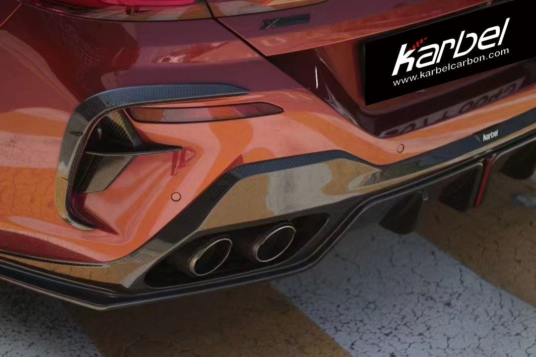 BMW 8 Series M850 840 (With M-Package Bumper) G16 2018 2019 2020 2021 2022 2023 2024 with Aftermarket Parts - Rear Diffuser Pre-preg Carbon Fiber from Karbel Carbon