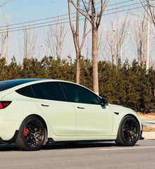 Tesla Model 3/P 2017-2023 with Aftermarket Parts - Side Skirts Pre-preg Carbon Fiber from Karbel Carbon
