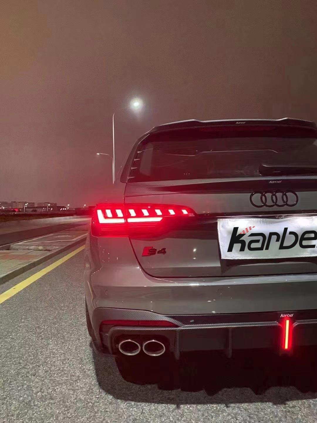 Audi S4 B9.5 2020-ON with Aftermarket Parts - Rear Diffuser & Canards V1 Style Pre-preg Carbon Fiber from Karbel Carbon