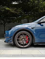 Tesla Model Y 2020 2021 2022 2023 2024 with Aftermarket Parts - AE Style Front Lip Carbon Fiber from ArmorExtend