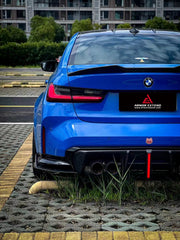 BMW M3 G80 G81 2021 2022 2023 2024 & M4 G82 G83 2021 2022 2023 2024 with Aftermarket Parts - AE V2 Style?Rear Diffuser & Canards Carbon Fiber from ?ArmorExtend