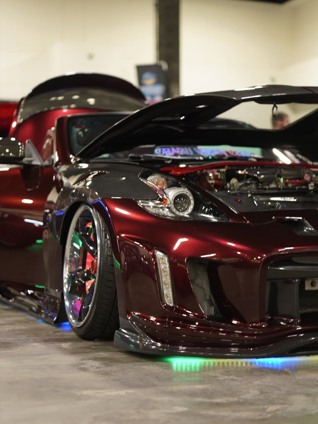 Nissan 370Z Sport Touring Base Fairlady Z Z34 Pre-Facelift 2009 2010 2011 & 370Z Sport Touring Base Fairlady Z Z34 Facelift 2012 2013 2014 2015 2016 2017 2018 2019 2020 & Nismo V1 2009 2010 2011 & Nismo V2 2012 2013 2014 2015 2016 2017 2018 2019 2020 with Aftermarket Parts - VRSA2 Style Front Bumper & Lip Carbon Fiber from EPR USA