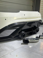 Mercedes Benz AMG GT/GTS C190 (fits both Pre-facelift & facelift) 2015 2016 2017 2018 2019 2020 2021 with Aftermarket Parts - Paragon Rear Bumper & Diffuser (Exhaust Pipe Extension & Tips Included) Carbon Fiber / FRP from Robot Craftsman