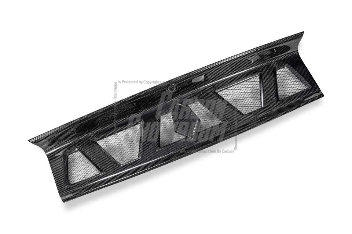 Ford Mustang Ecoboost V6 GT March1 Bullitt S550.1 S550.2 2015 2016 2017 2018 2019 2020 2021 2022 2023 with Aftermarket Parts - "DAWN & DUSK" Trunk Deck Lid Back Cover with Wooden Boat Badge Carbon Fiber / FRP from Robot Craftsman