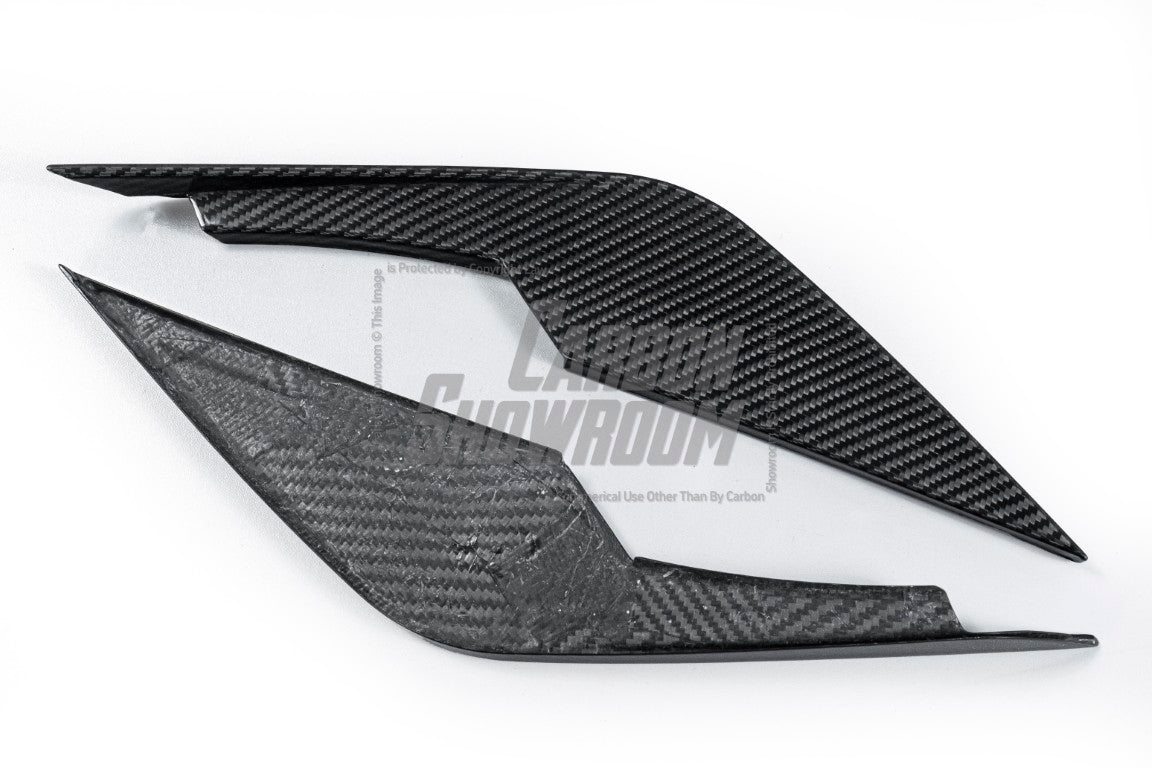 BMW M3 / M3C G80/G81 2021 2022 2023 2024 & M4 / M4C G82/G83 2021 2022 2023 2024 with Aftermarket Parts - Front Canards Pre-preg Carbon Fiber from TAKD Carbon