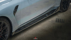 BMW M3 G80 G81 2021 2022 2023 2024 & M4 G82 G83 2021 2022 2023 2024 with Aftermarket Parts - AE Style Side Skirts Carbon Fiber?from ArmorExtend