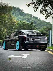 Tesla Model 3 Highland / Performance 2024-ON with Aftermarket Parts - AE Style Side Skirts & Canards Carbon Fiber from?ArmorExtend