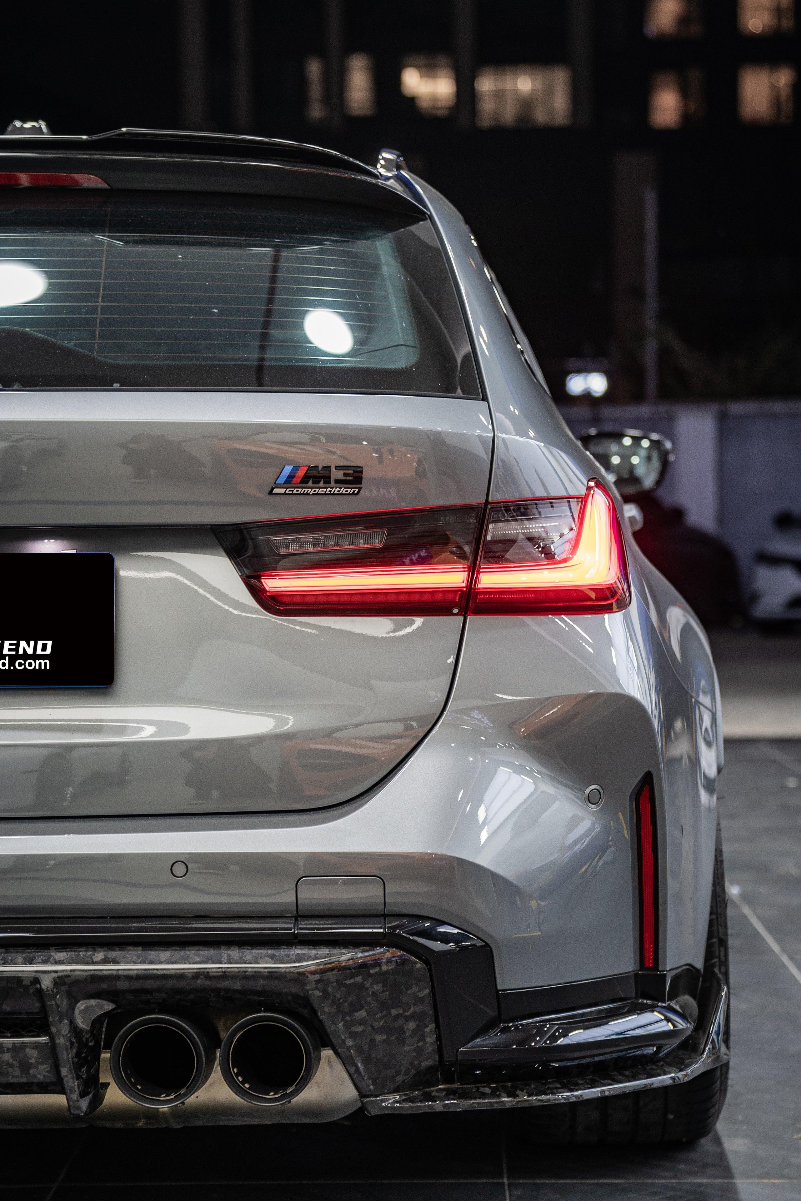 BMW M3 G80 G81 2021 2022 2023 2024 M4 G82 G83 2021 2022 2023 2024?with Aftermarket Parts - AE Style?Rear Diffuser & Canards?Carbon Fiber from? ArmorExtend