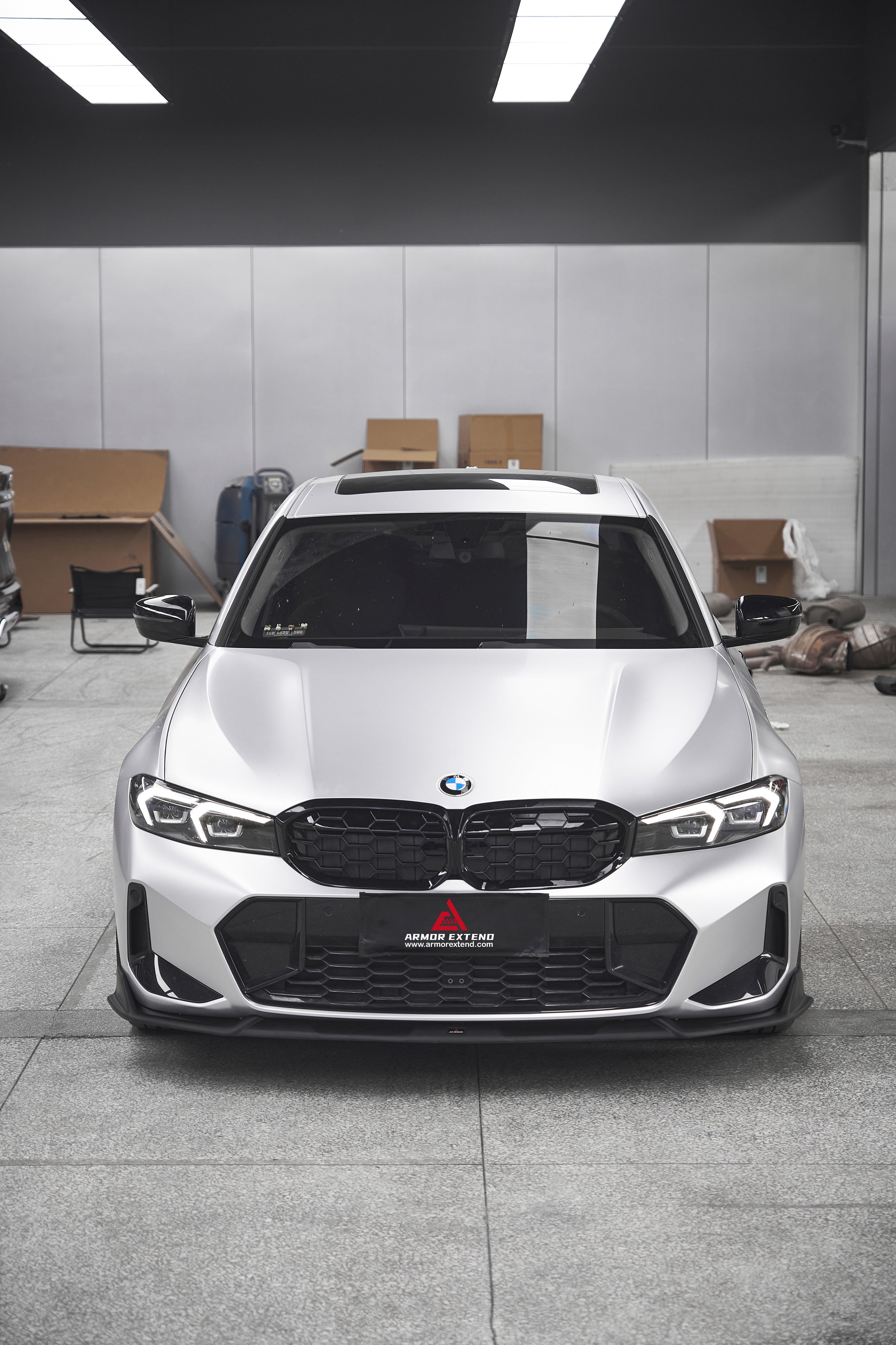 BMW 3 Series 330i (With M-Package Bumper, does not fit base model) M340i LCI G20 G21 2023 2024 with Aftermarket Parts - Plustic Style Front Lip ABS from?ArmorExtend