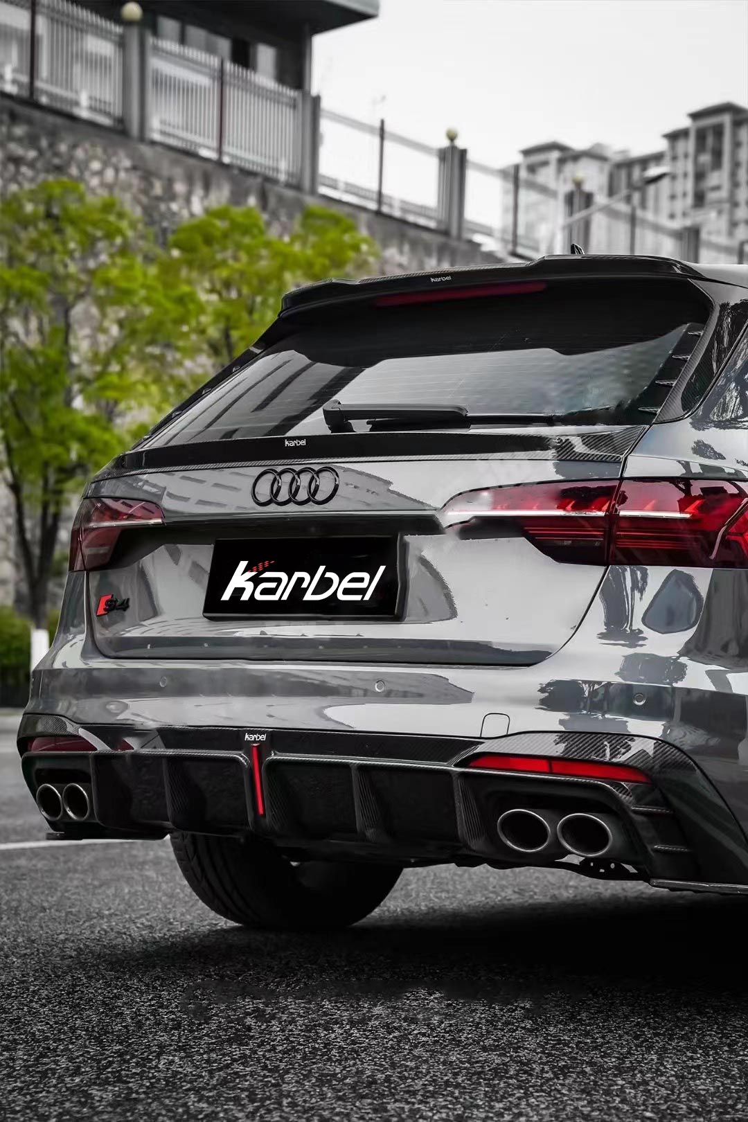 Karbel Carbon Dry Carbon Fiber Rear Diffuser Ver.1 with Brake Light for Audi S4 2020-ON B9.5