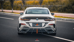 BMW 8 Series M850i 840i (With M-Package Bumper) G14 G15 G16 2018 2019 2020 2021 2022 2023 2024 with Aftermarket Parts - AE Rear Diffuser & Canards?Carbon Fiber from?ArmorExtend