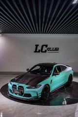 BMW M3 / M3C G80 G81 & M4 / M4C G82 G83 2021 2022 2023 2024 with Aftermarket Parts - Hood Bonnet Double-sided Pre-preg Carbon Fiber from TAKD Carbon