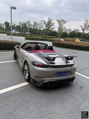 Porsche 718 Boxster Base S T GTS Convertible 2017-ON with Aftermarket Parts - Tonneau Cover and Wing Carbon Fiber from Geex Village