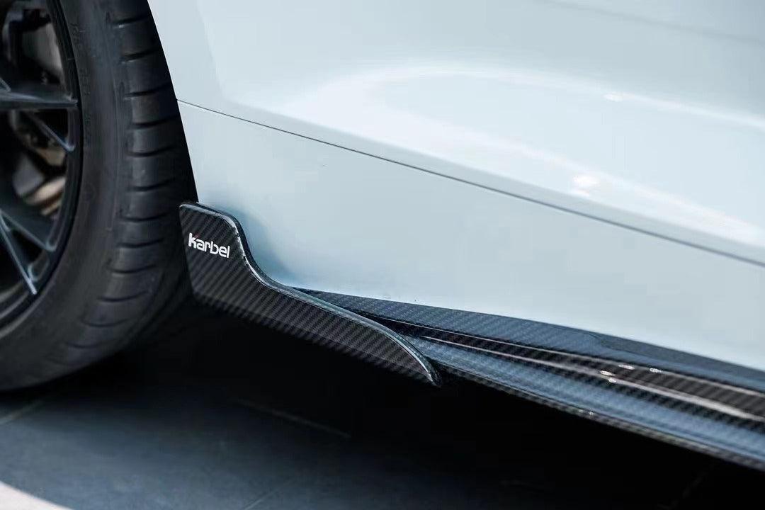 Audi S5 A5 B9.5 2020 2021 2022 2023 2024 Early 2025 With Aftermarket Parts - Side Skirts Extensions Dry Pre-preg Carbon Fiber from Karbel Carbon