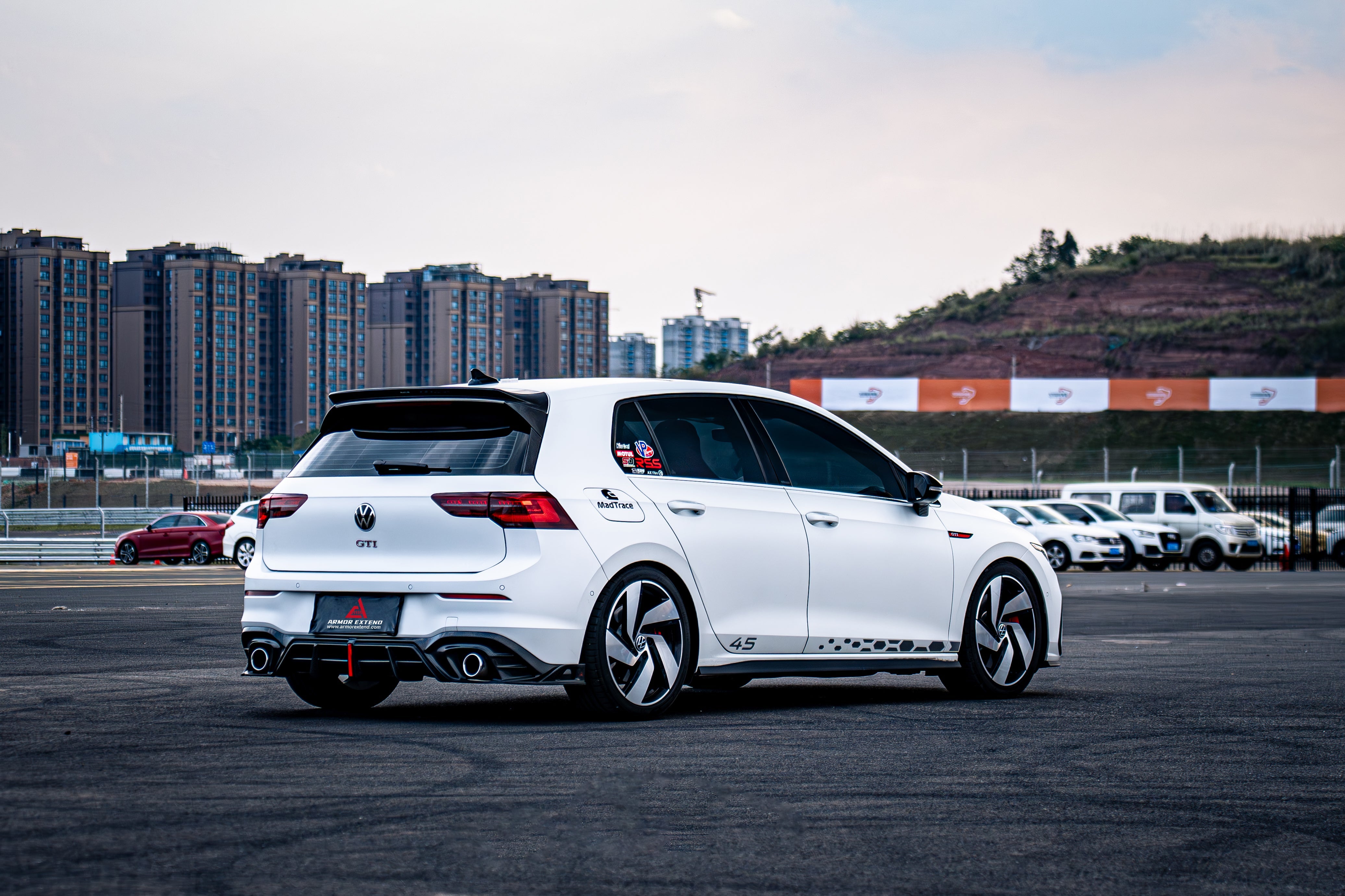 Volkswagen GTI & R-line MK8 2022 2023 2024 with Aftermarket Parts - AE Rear Diffuser?Carbon Fiber?from?ArmorExtend