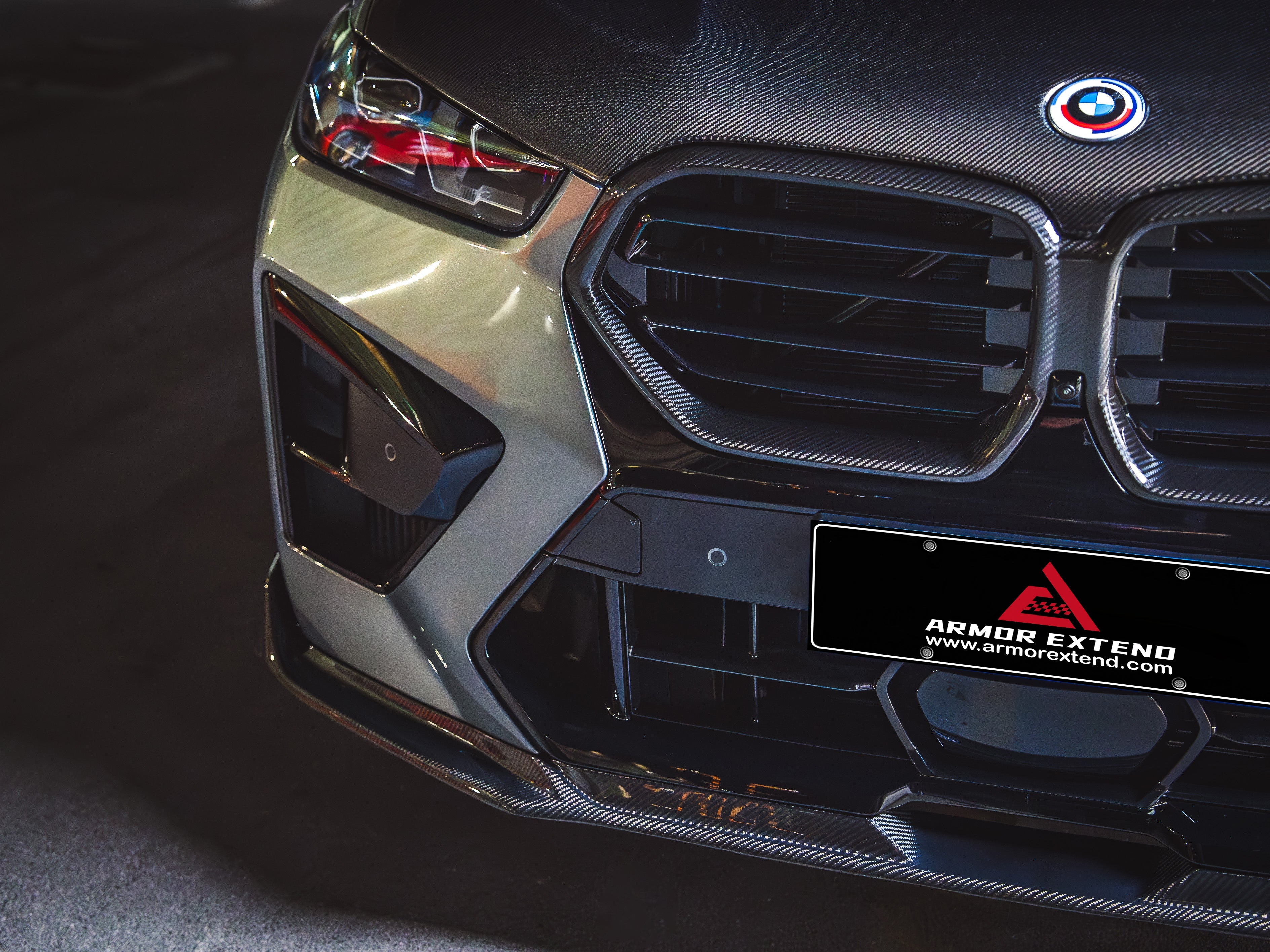 BMW X5M X5MC F95 & X6M X6MC F96 2024-ON (LCI) With Aftermarket Parts - AE Style Front Lip Carbon Fiber?from ArmorExtend