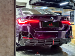 BMW I4 M50 / e Drive 40 G26 2022-ON & 4 Series Gran Coupe M440i 430i  G26 2022-ON (with M-package bumper, does not fit base model) with Aftermarket Parts - AE Style Rear Diffuser & Canards Carbon Fiber from ArmorExtend