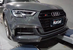 Audi S3 A3 (with S-bumper) 8.5V 2017 2018 2019 2020 with Aftermarket Parts - Upper Valences Pre-preg Carbon Fiber from Karbel Carbon