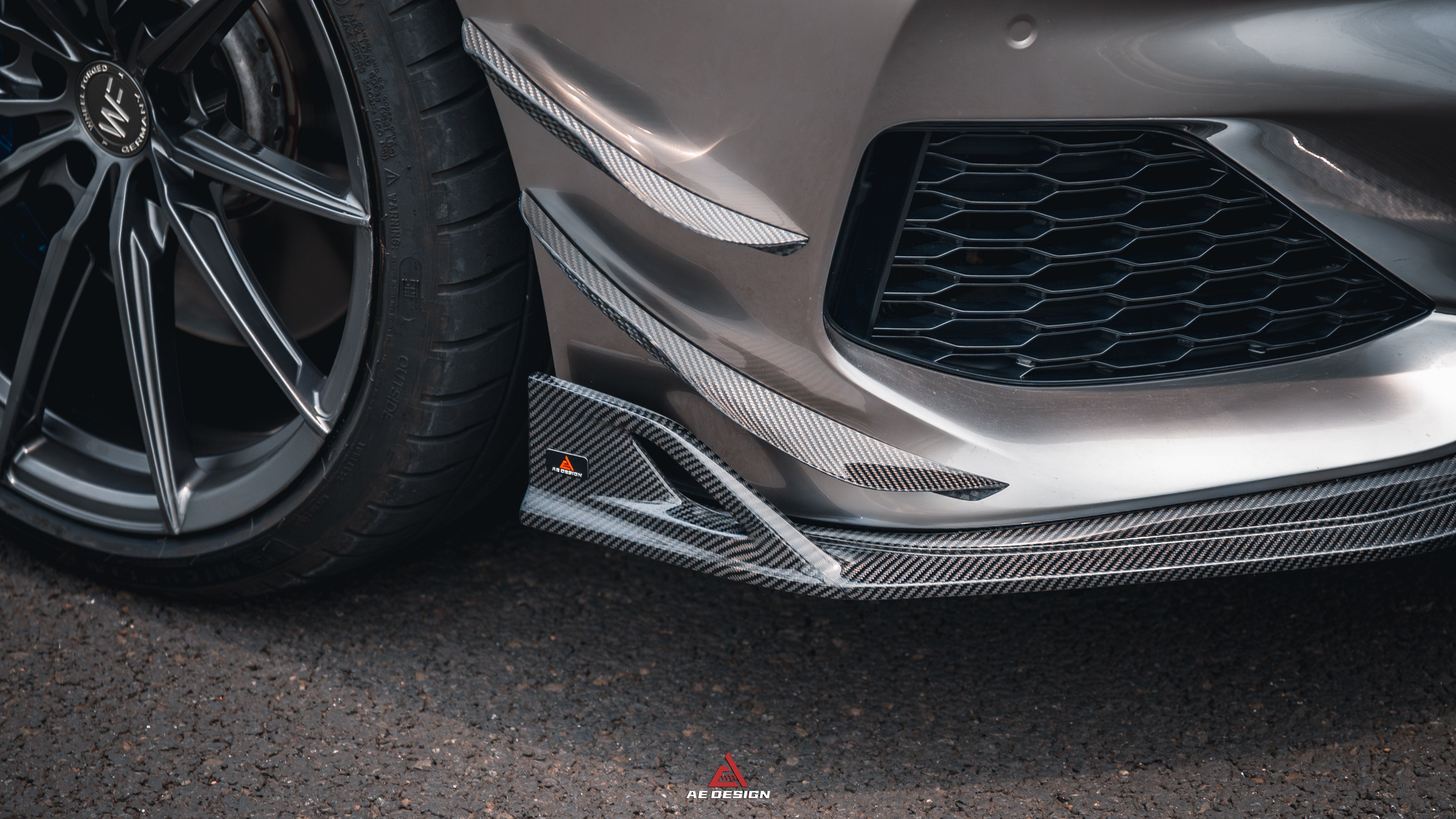 BMW 8 Series M850i 840i (With M-Package Bumper) G14 G15 G16 2018 2019 2020 2021 2022 2023 2024 with Aftermarket Parts - AE Style?Front Canards Carbon Fiber from?ArmorExtend 