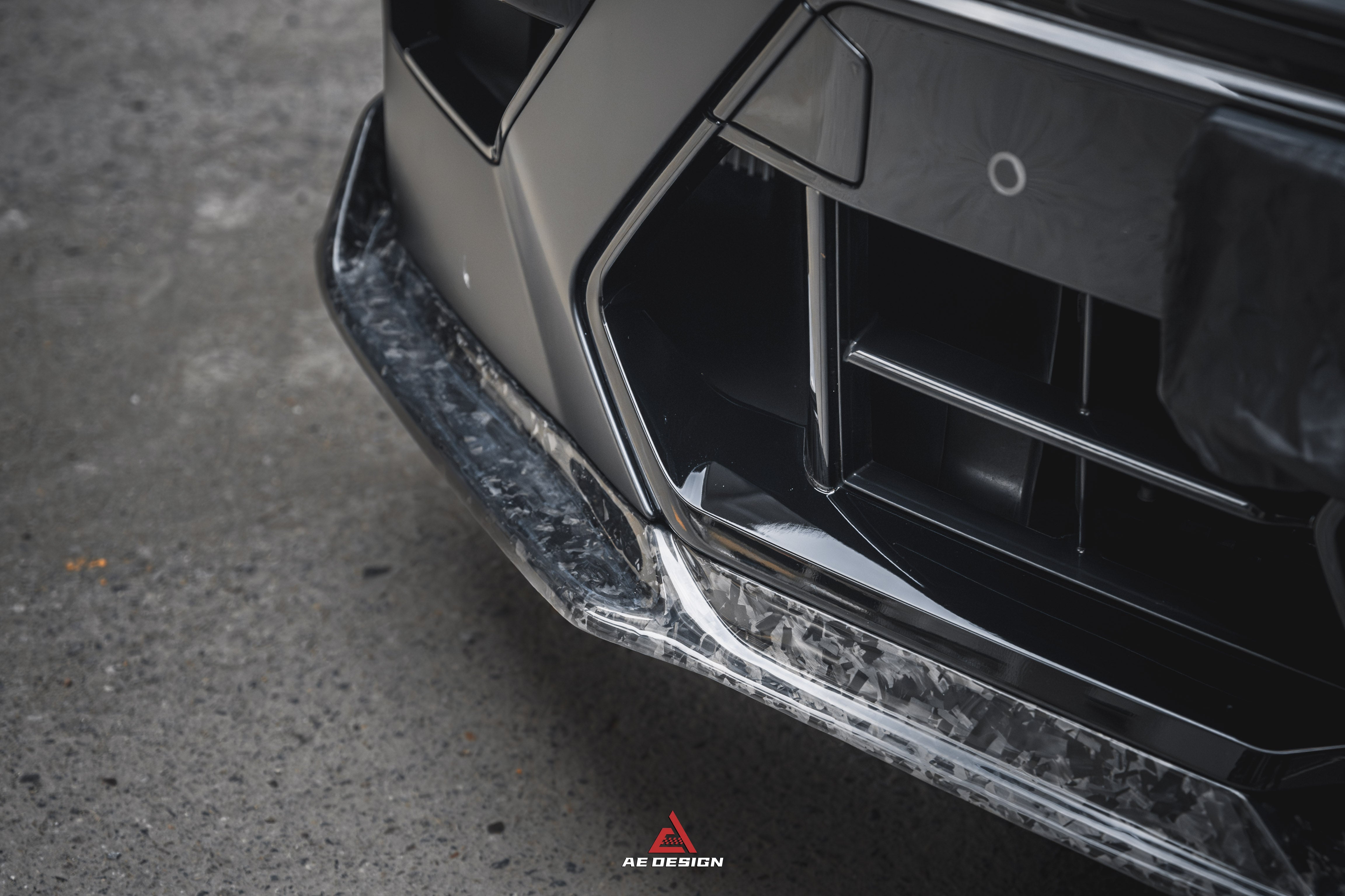 BMW X5M X5MC F95 & X6M X6MC F96 2024-ON (LCI) With Aftermarket Parts - AE Style Front Lip Carbon Fiber?from ArmorExtend