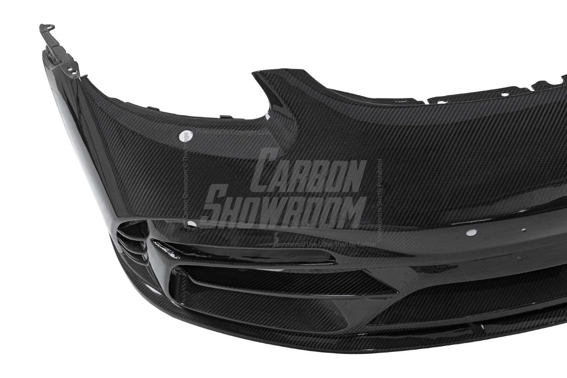 Porsche 718 Cayman / Boxster / GTS 2017-ON with Aftermarket Parts - Front Bumper & Lip Pre-preg Carbon Fiber from TAKD Carbon