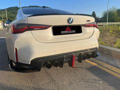 BMW M3 G80 G81 2021 2022 2023 2024 & M4 G82 G83 2021 2022 2023 2024 with Aftermarket Parts - AE V2 Style?Rear Diffuser & Canards Carbon Fiber from ?ArmorExtend
