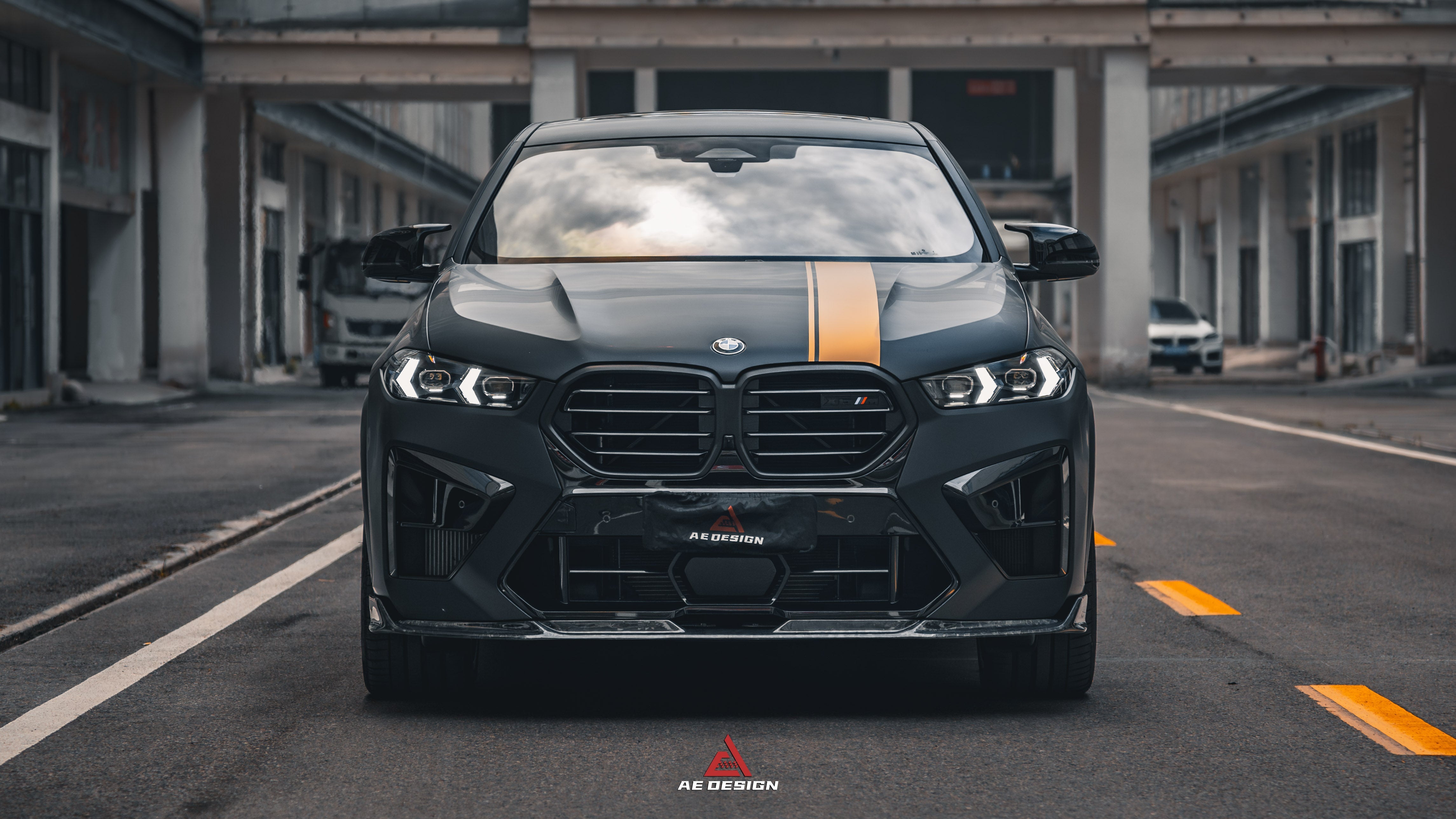 BMW X5M X5MC F95 & X6M X6MC F96 2024-ON (LCI) With Aftermarket Parts - AE Style Front Lip Carbon Fiber?from ArmorExtend