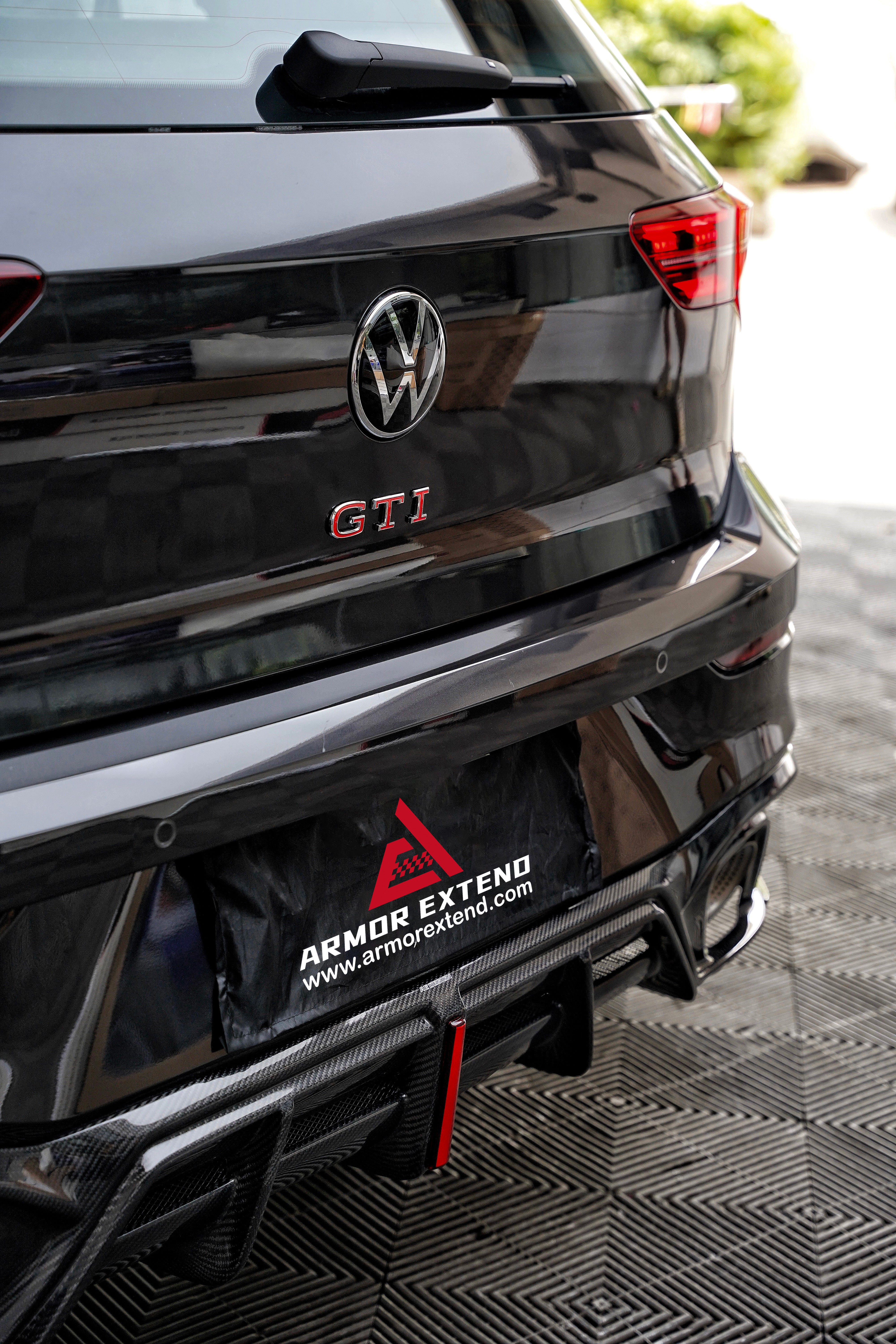 Volkswagen GTI & R-line MK8 2022 2023 2024 with Aftermarket Parts - AE Rear Diffuser?Carbon Fiber?from?ArmorExtend