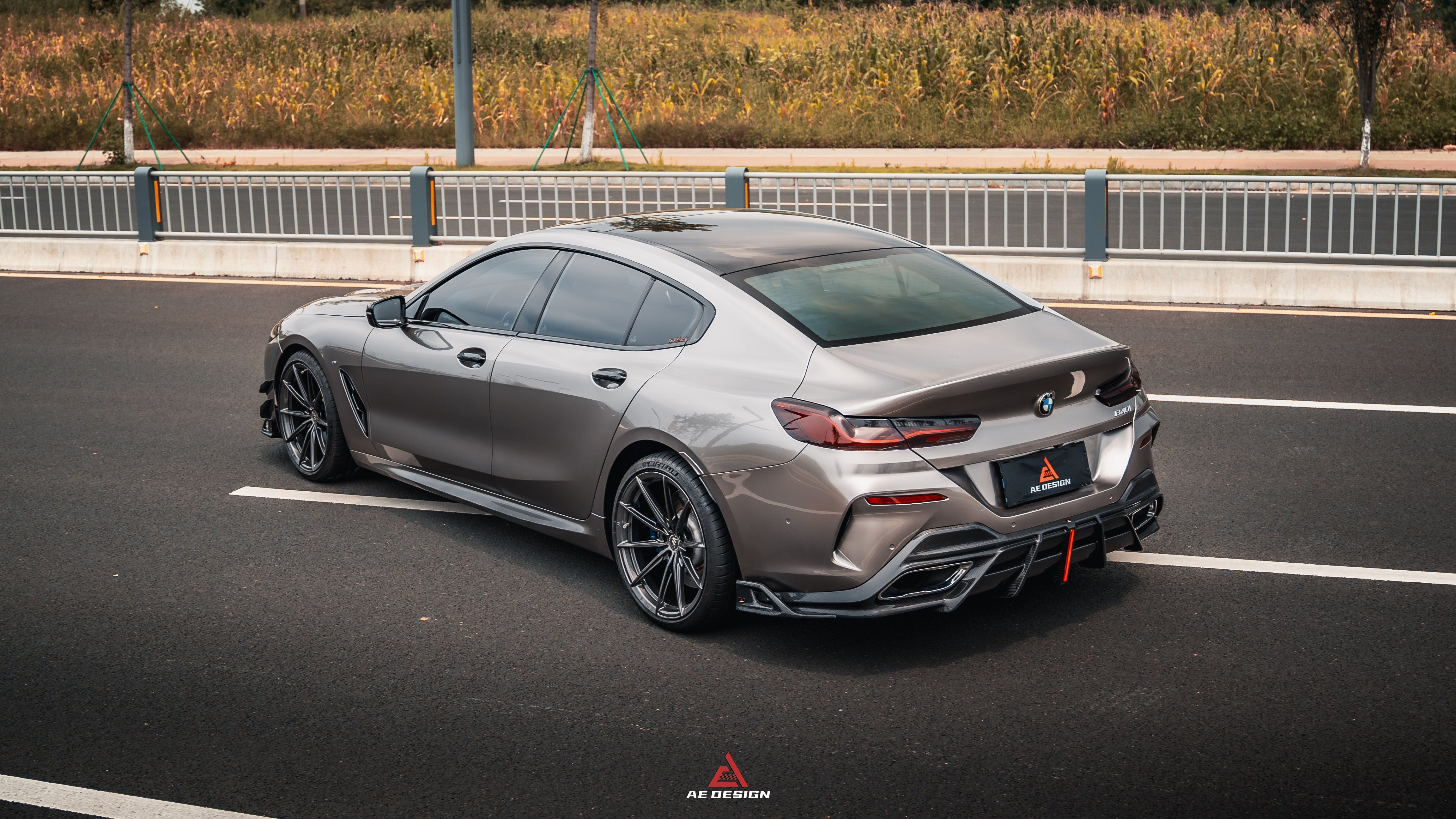 BMW 8 Series M850i 840i (With M-Package Bumper) G14 G15 G16 2018 2019 2020 2021 2022 2023 2024 with Aftermarket Parts - AE Rear Diffuser & Canards?Carbon Fiber from?ArmorExtend