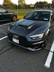 Audi RS5 S5 A5 B9 B9.5 2017-ON with Aftermarket Parts - V2 Tempered Glass Transparent Hood Bonnet Carbon Fiber / FRP from CMST Tuning