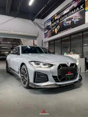 BMW I4 M50 / e Drive 40 (with M-package bumper, does not fit base model) I4 M50 / e Drive 40 & 4 Series Gran Coupe M440i 430i (with M-package bumper, does not fit base model) G26 2022 2023 2024 with Aftermarket Parts - AE Style Front Lip?Carbon Fiber / ABS from ArmorExtend