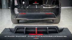 Tesla Model Y 2021 2022 2023 2024 with Aftermarket Parts - Plustic Style?Rear Diffuser ABS from ?ArmorExtend