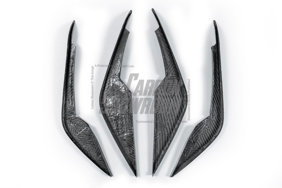 BMW M3 / M3C G80/G81 2021 2022 2023 2024 & M4 / M4C G82/G83 2021 2022 2023 2024 with Aftermarket Parts - Front Canards Pre-preg Carbon Fiber from TAKD Carbon
