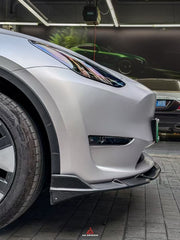 Tesla Model Y 2020 2021 2022 2023 2024 with Aftermarket Parts - AE Style Front Lip Carbon Fiber from ArmorExtend