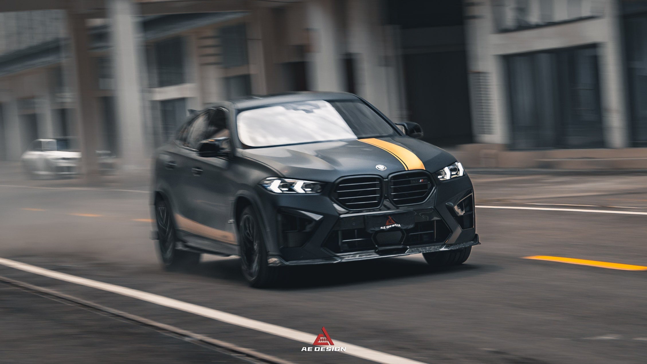 BMW X5M X5MC F95 & X6M X6MC F96 2024-ON (LCI) With Aftermarket Parts - AE Style Front Lip Carbon Fiber?from ArmorExtend