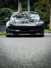 Tesla Model 3 Highland 2024-ON with Aftermarket Parts - AE Style Front Canards Carbon Fiber from?ArmorExtend