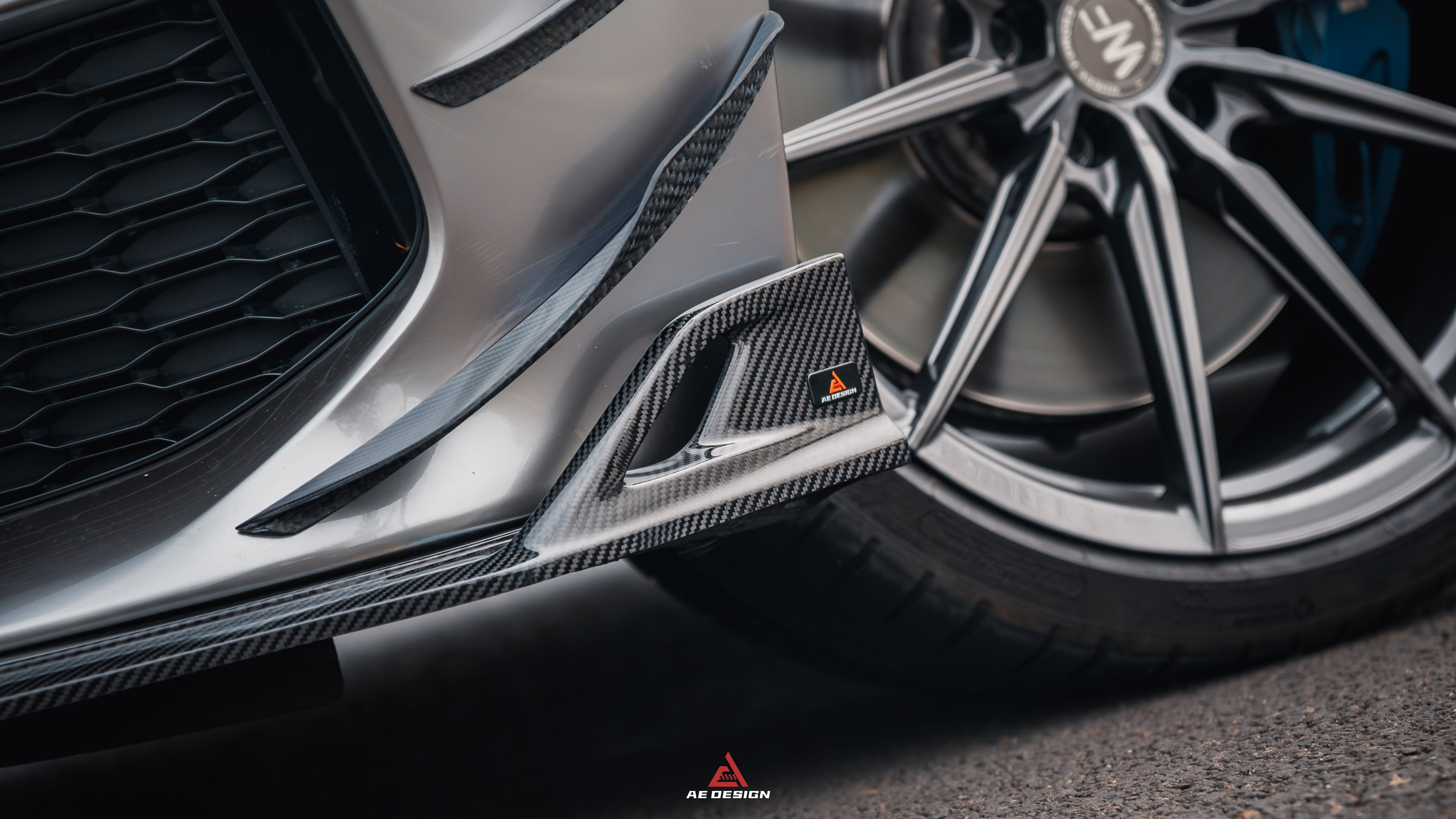 BMW 8 Series M850i 840i (With M-Package Bumper) G14 G15 G16 2018 2019 2020 2021 2022 2023 2024 with Aftermarket Parts - AE Style?Front Canards Carbon Fiber from?ArmorExtend 