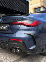 BMW 4 series 430i (with M-package bumper, does not fit base model) M440i G22 G23 2020-ON with Aftermarket Parts - Rear Bumper Canards Pre-preg Carbon Fiber from Karbel Carbon