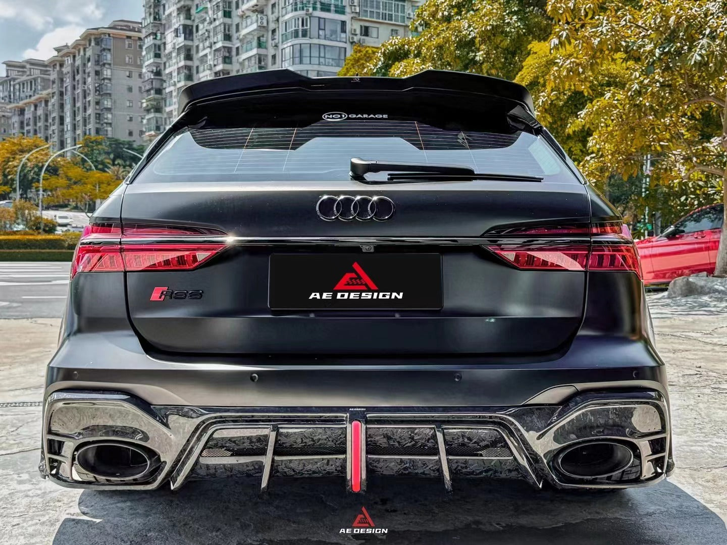 Audi RS6 C8 2020 2021 2022 2023 2024 & RS7 C8 2020 2021 2022 2023 2024 with Aftermarket Parts - AE Rear Diffuser & Canards?Carbon Fiber?from ArmorExtend