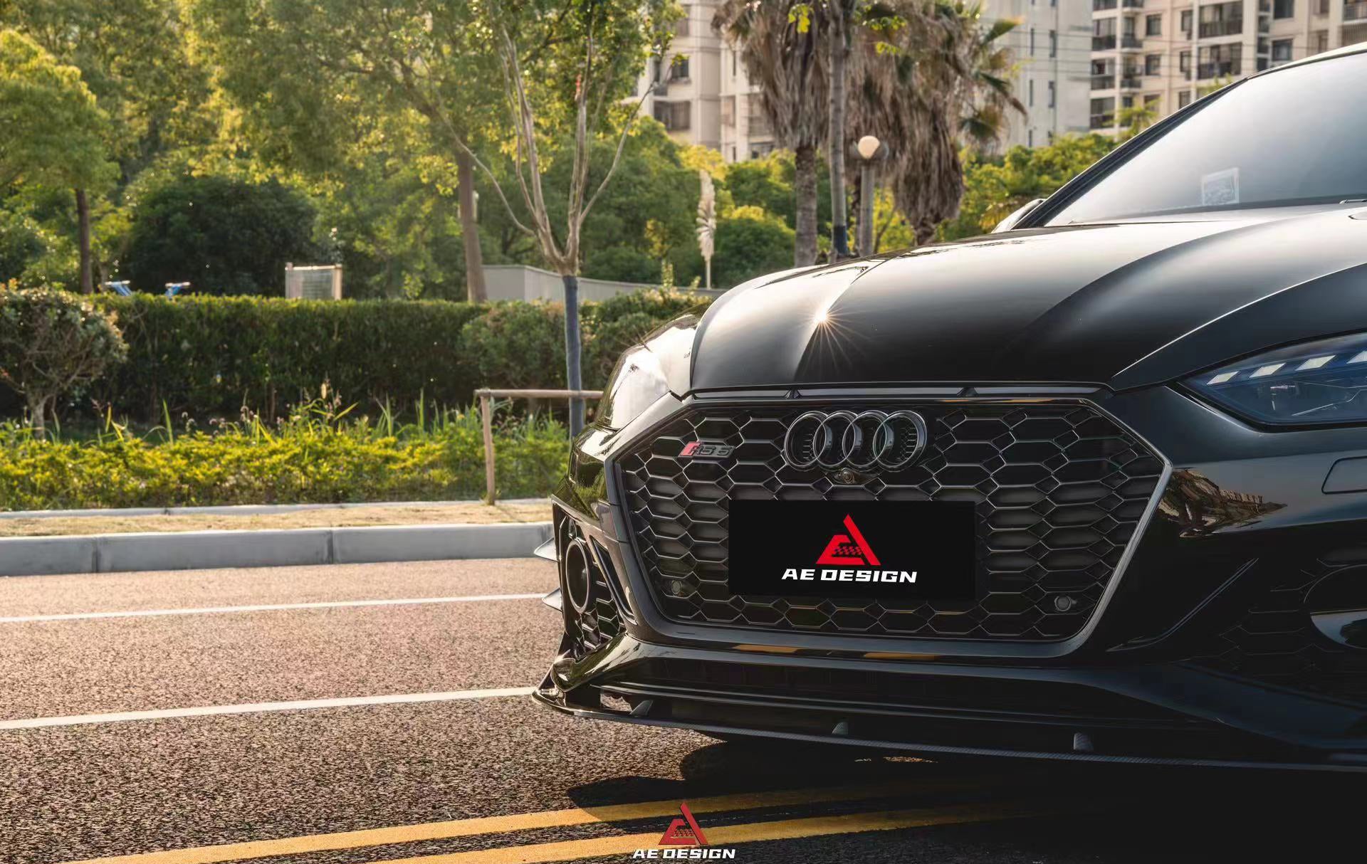 Audi RS5 B9.5 2020 2021 2022 2023 2024?with Aftermarket Parts - AE Style Front Lip Carbon Fiber from ArmorExtend