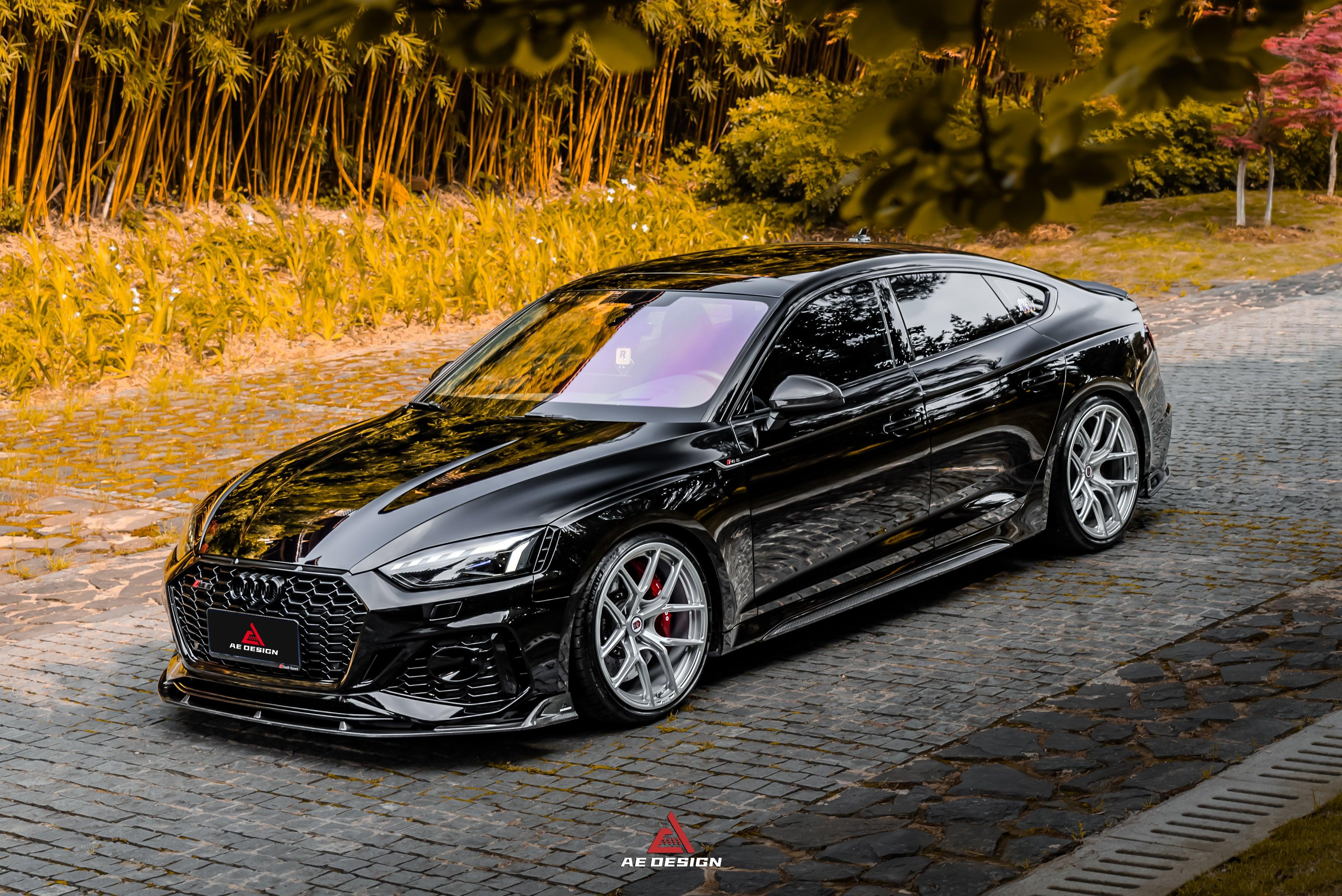 Audi RS5 B9.5 2020 2021 2022 2023 2024?with Aftermarket Parts - AE Style Front Lip Carbon Fiber from ArmorExtend