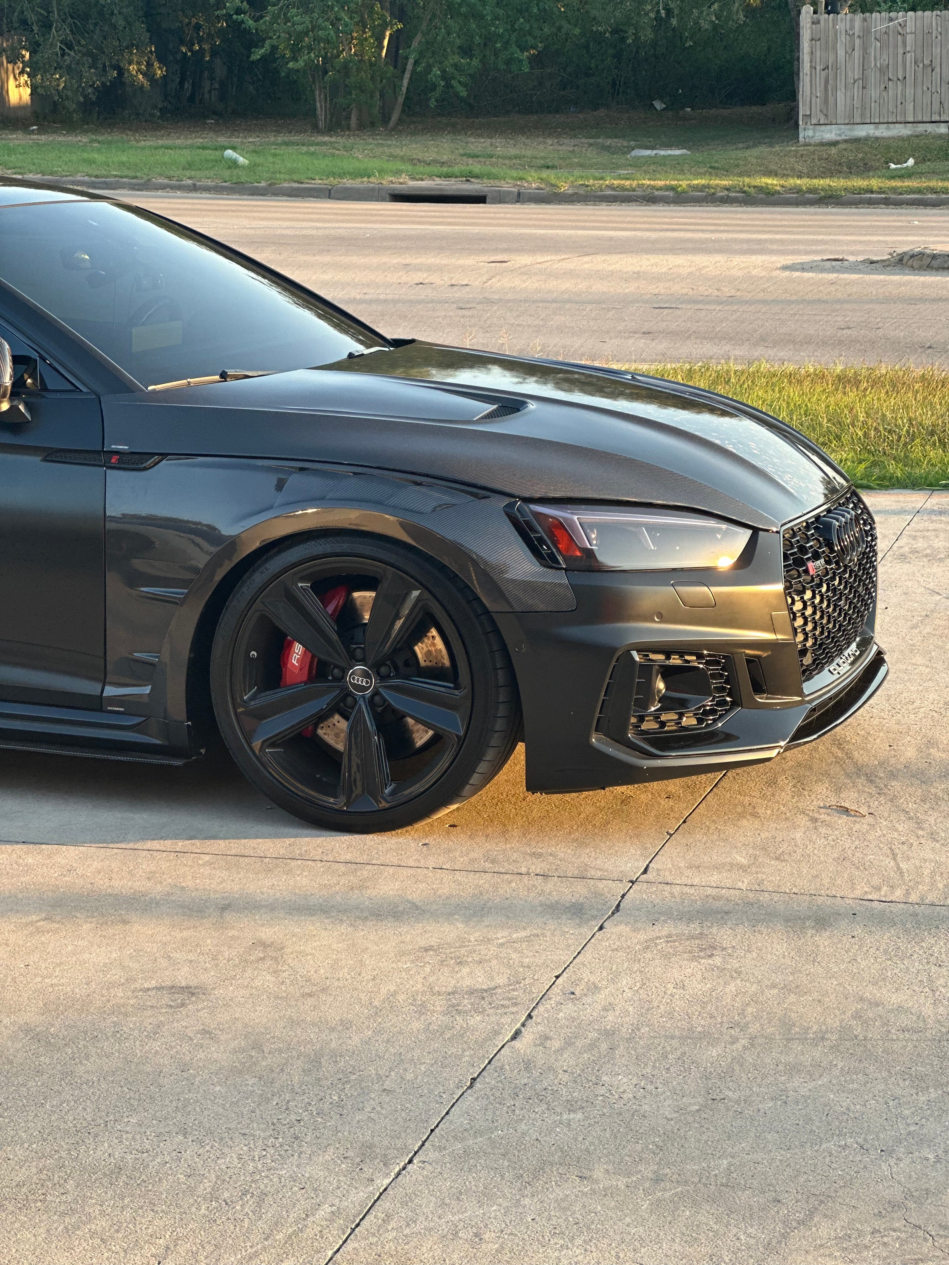 Audi RS5 S5 A5 B9 B9.5 2017 2018 2019 2020 2021 2022 2023 2024 with Aftermarket Parts - AE Style Hood Bonnet Carbon Fiber from?ArmorExtend