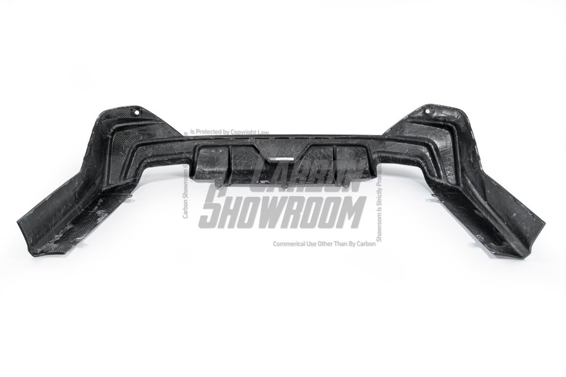 BMW 5 Series 530 540 (with M-package bumper, does not fit base model) G60 G61 2024-ON with Aftermarket Parts - V1 Style Rear Diffuser (Quad Exhaust Tips Included) Pre-preg Carbon Fiber from TAKD Carbon