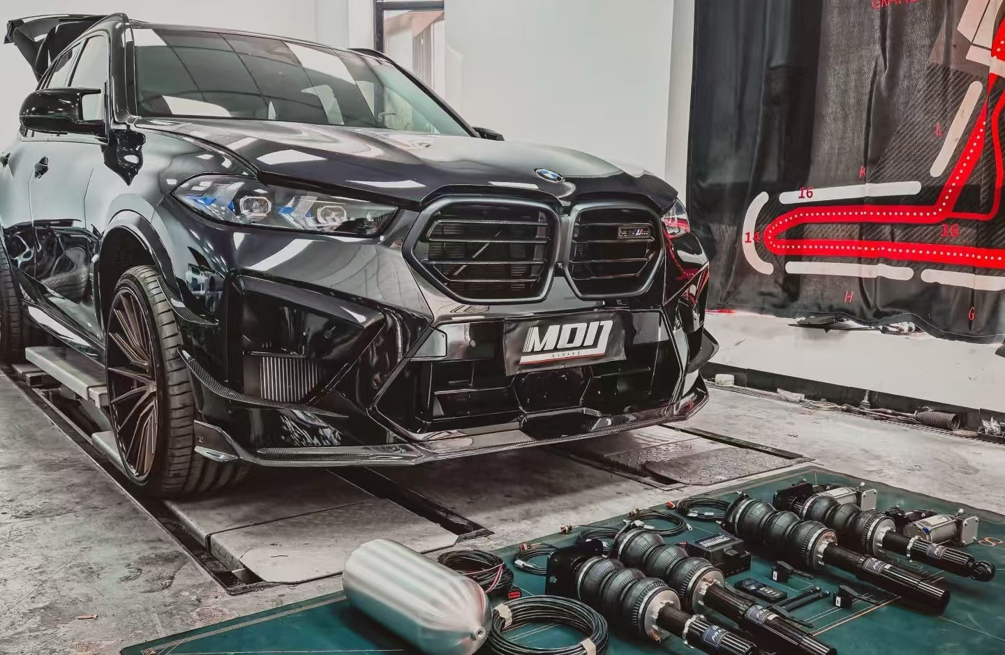 BMW X5M X5MC F95 & X6M X6MC F96 2024-ON (LCI) With Aftermarket Parts - AE Style Front Lip Carbon Fiber?from ArmorExtend
