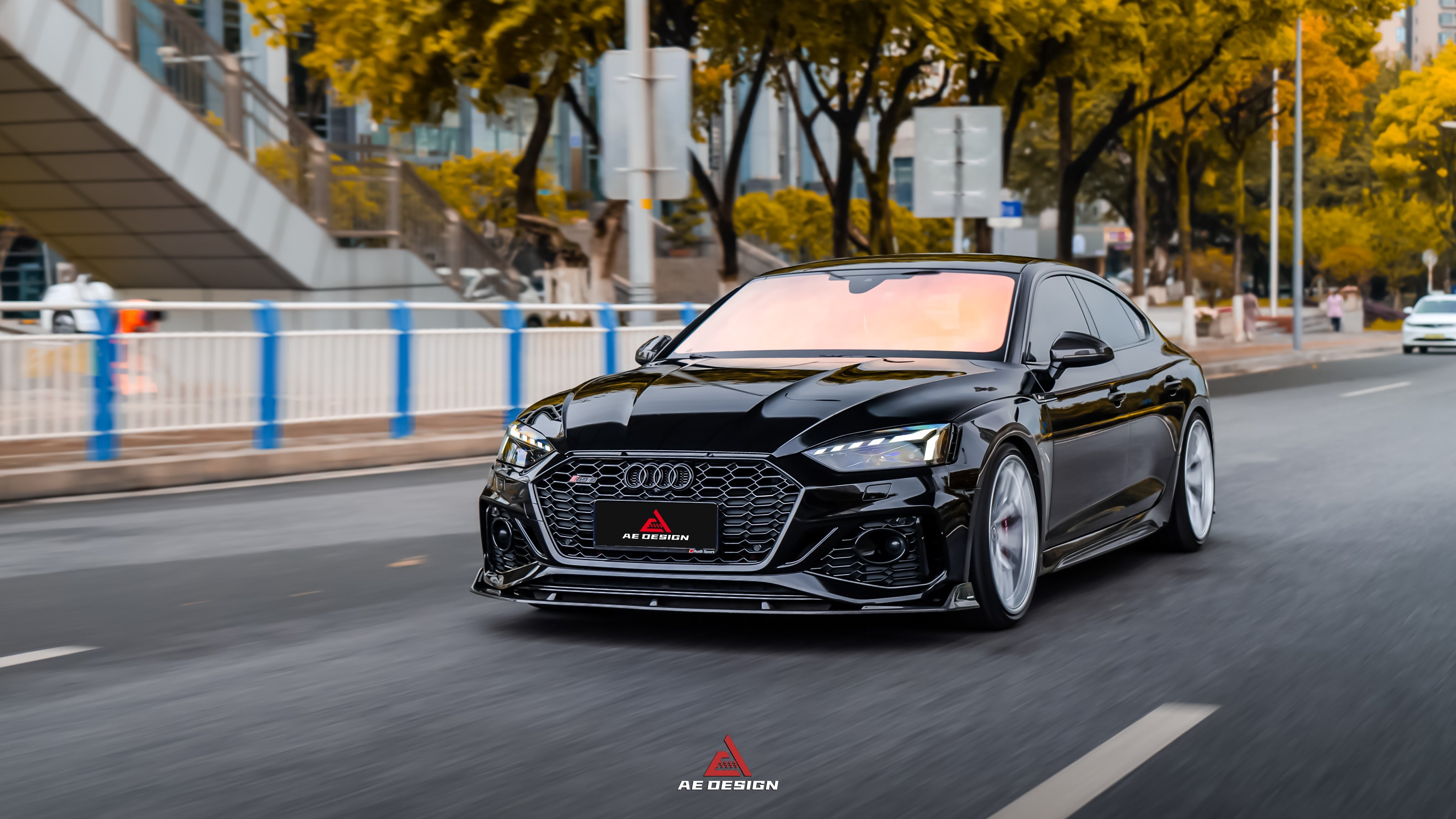 Audi RS5 B9.5 2020 2021 2022 2023 2024?with Aftermarket Parts - AE Style Front Lip Carbon Fiber from ArmorExtend