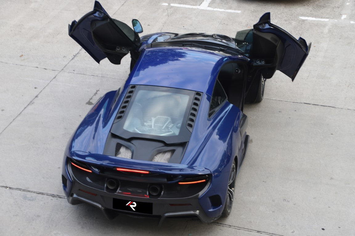 McLaren 650S MP4-12C 2012 2013 2014 2015 2016 with Aftermarket Parts - 675LT Style Rear Spoiler Carbon Fiber / FRP from Aero Republic