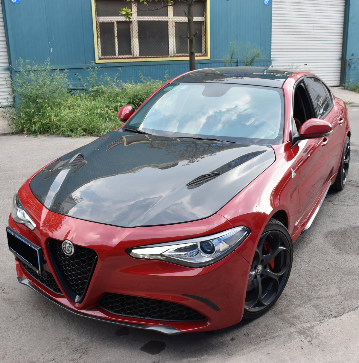 Alfa Romeo Giulia Quadrifoglio Sport Veloce Ti Sprint RWD AWD Lusso Base 2017 2018 2019 2020 2021 with Aftermarket Parts - V1 Hood?Carbon Fiber / FRP from Aero Republic