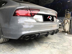 Audi A7 (fits base model, does not fit s-line) S7 C7 2012 2013 2014 2015 with Aftermarket Parts - PD Style Rear Diffuser Carbon Fiber from Aero Republic