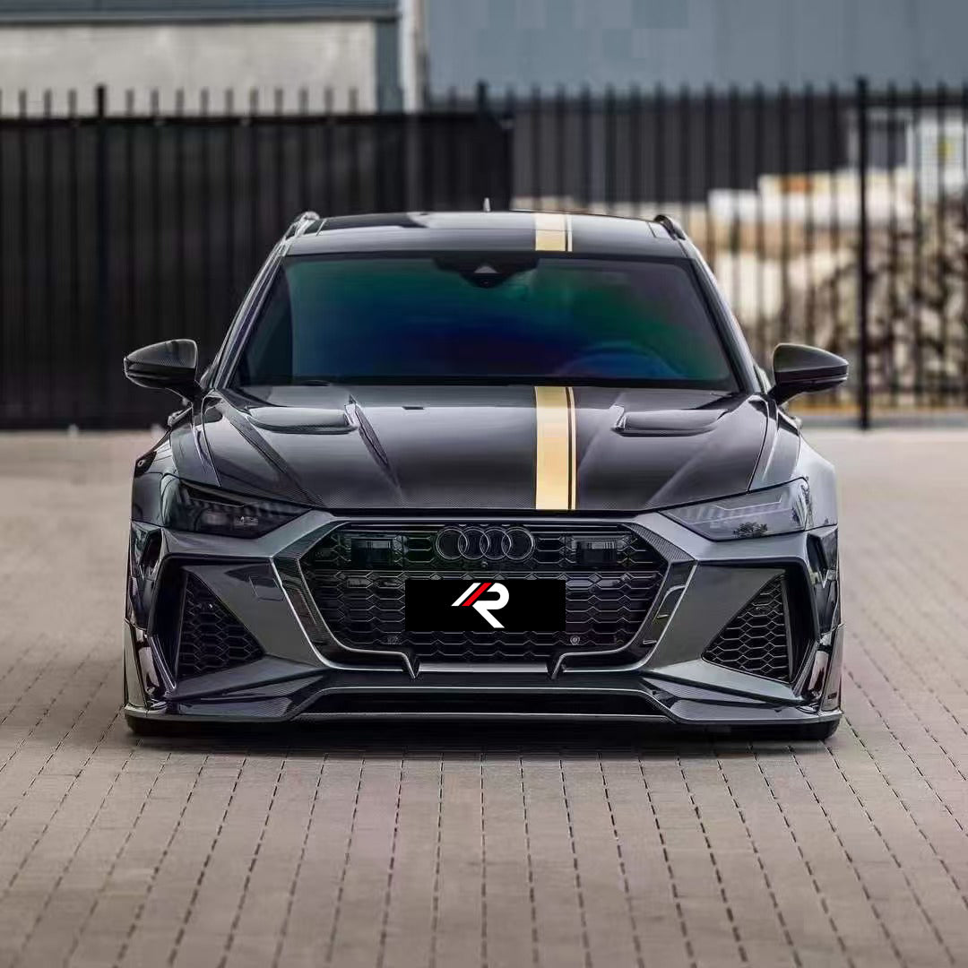 Audi RS6 C8 & RS7 C8 2020-ON with Aftermarket Parts - M Style Grill Trim Carbon Fiber from Aero Republic