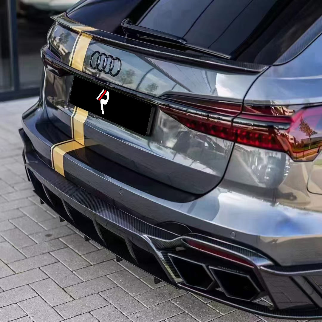Audi RS6 C8 & RS7 C8 2020-ON with Aftermarket Parts - M Style Rear Diffuser Carbon Fiber / FRP from?Aero Republic